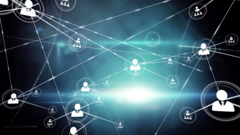 Digitally Connected Network of People Icons Visualizing Communication