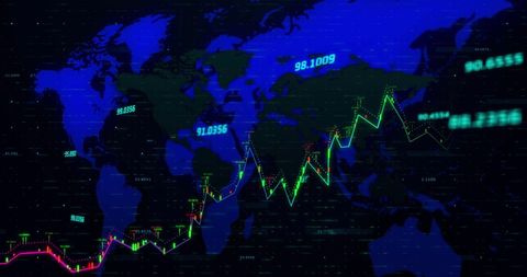 Global Stock Market Trends on Illustrated World Map - Download Free Stock Images Pikwizard.com