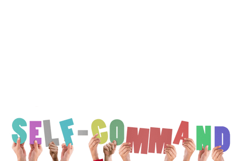 Hands Holding Colorful Letters with Self-Command Message on Transparent Background - Download Free Stock Videos Pikwizard.com