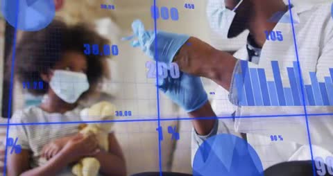 Mixed Reality: Doctor With Holographic Bar Chart in Medical Setting