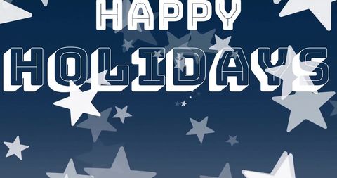 Happy Holidays Text on Falling Stars