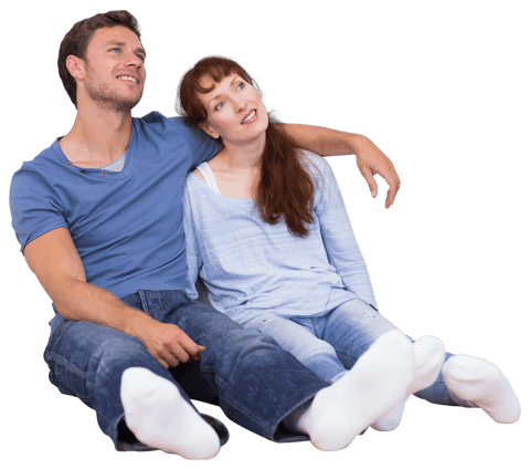 Smiling Couples Moment Embrace Transparent Background