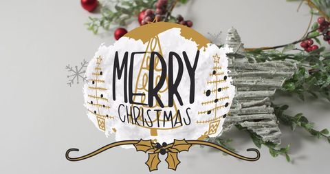 Festive christmas card design with decorations and greetings
