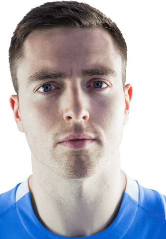 Close-Up of Focused Rugby Player with Transparent Background