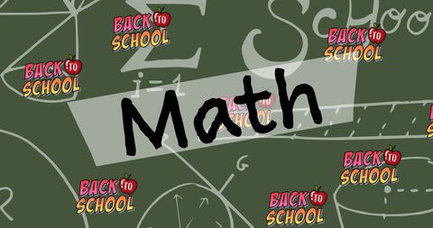 Math Back to School Chalkboard Design with Formulas