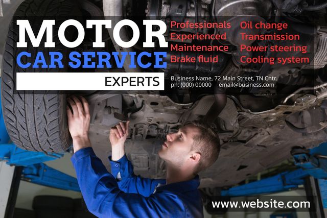 Professional Mechanic Inspecting Under Car for Maintenance - Download Free Stock Templates Pikwizard.com