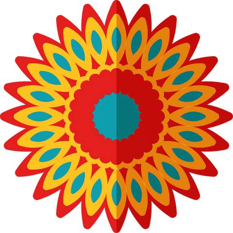 Vibrant Mandala on Transparent Background with Red Yellow Orange Petals - Download Free Stock Videos Pikwizard.com