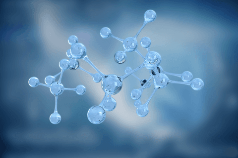 Transparent Molecular Structure Illustration Floating on Blue Background - Download Free Stock Videos Pikwizard.com