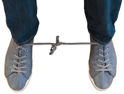 Transparent footwear twisted shoelaces illustration