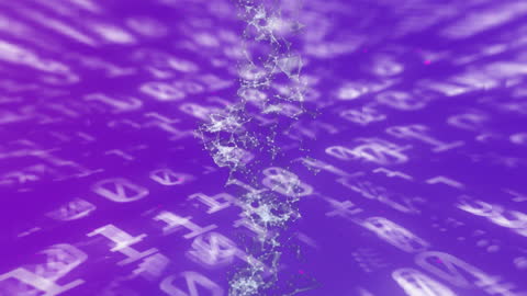 Digital Dinosaur DNA Code Symbolizing Biotechnological Innovation