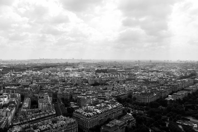 Panoramic View of Paris in Black and White - Download Free Stock Photos Pikwizard.com