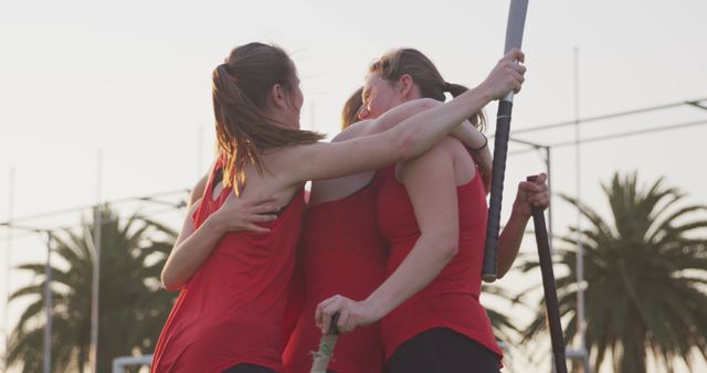 Women Field Hockey Team Celebrating Victory with Hugs - Download Free Stock Images Pikwizard.com