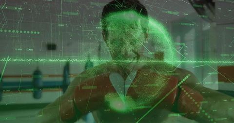 Futuristic Data Visualization with Holographic Interface Interaction