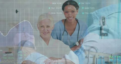 Medical professionals providing patient care with digital health integration