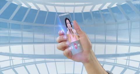 Futuristic Video Call with Transparent Smartphone Interface - Download Free Stock Images Pikwizard.com