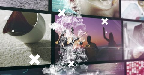 Futuristic Network of Data and Diverse Lifestyle Scenes