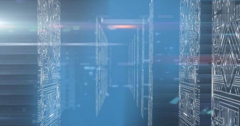 Digital Data Flow Through High Tech Server Panels - Download Free Stock Images Pikwizard.com