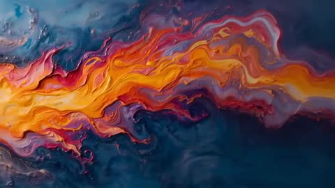 Abstract Fluid Swirl Deformation on Bold Color Canvas