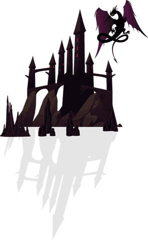 gothic floating castle with dragon silhouette on transparent background - Download Free Stock Videos Pikwizard.com