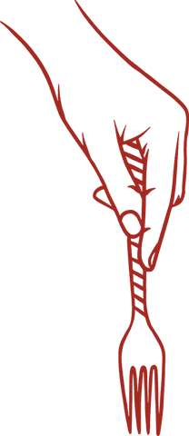 Red Line Drawing of Hand with Fork on Transparent Background - Download Free Stock Videos Pikwizard.com