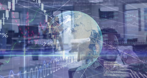 Global Business Data and Analytics Concept with Earth Image