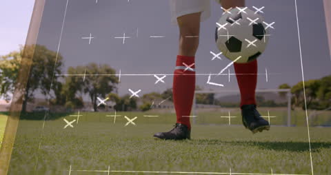 Football Strategy with Lithography Overlay on Player on Field