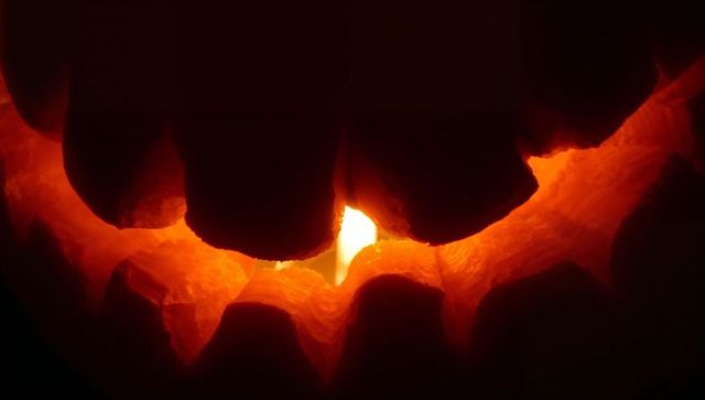 Spooky Pumpkin Mouth and Candlelight