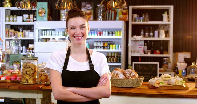 Smiling Barista in Cozy Bakery and Cafe During Working Hours - Download Free Stock Images Pikwizard.com