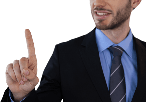 transparent interface interaction by businessman hand touching virtual screen - Download Free Stock Videos Pikwizard.com