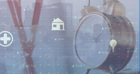 Data Integration Overlaying Urban Backdrop with Devices - Download Free Stock Images Pikwizard.com