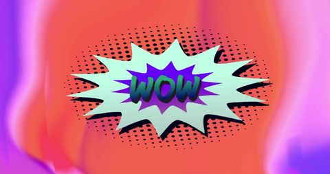 Retro Pop Art Wow Burst with Vibrant Background