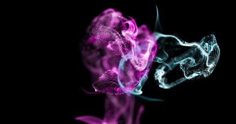 Colorful Transparent Smoke Waves on Black Background - Download Free Stock Images Pikwizard.com