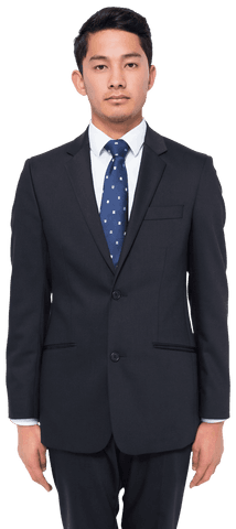 Transparent Stern Businessman Standing in Formal Suit