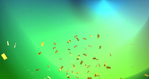 Golden Confetti Falling on Gradient Background