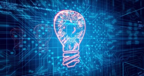glowing circuit light bulb on digital background - Download Free Stock Images Pikwizard.com