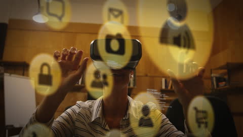 Innovative Businessman Experiencing Virtual Reality Technology