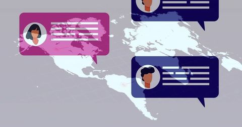 Global Digital Communication Across Continents