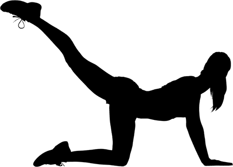 Silhouette of woman in motion on transparent background for sport concept