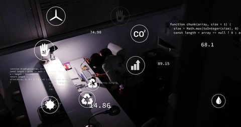 Women Analyzing Data with Sustainability Focus in Office Setting