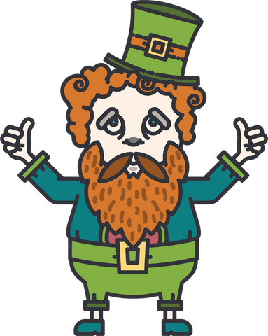 Transparent leprechaun cartoon for saint patrick's day design