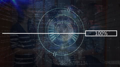 Abstract Technology Interface with Loading Bar and Code