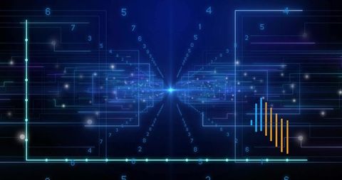 Futuristic Data Networking with Digital Lines and Numbers