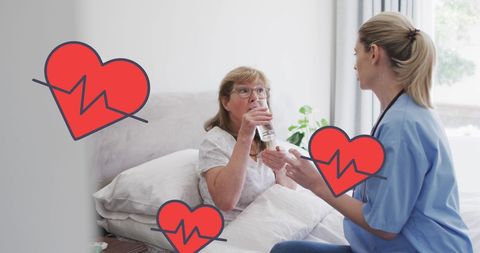 Healthcare professional caring for patient in medical setting