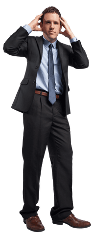 Transparent Businessman Stress Wearing Suit
