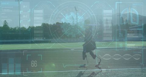 Digital Interface Overlaying Blade Runner at Track