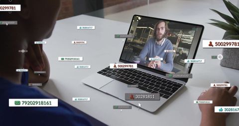 Virtual Communication Interface with Displayed User IDs - Download Free Stock Images Pikwizard.com