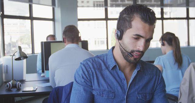 Customer Service Representatives Working at Call Center - Download Free Stock Images Pikwizard.com