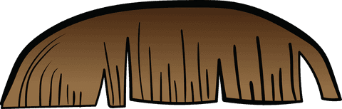 Brown Fringe Vector Hairstyle Isolated on Transparent Background