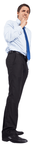 Contemplative Businessman in Office Attire on Transparent Background - Download Free Stock Videos Pikwizard.com