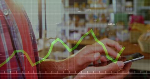 analyzing business data with smartphone redefining market trends - Download Free Stock Images Pikwizard.com